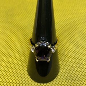 Womens Touch of Elegance Amethyst Oval Crystal Cz Gemstone Ring OS